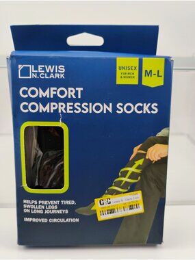 Lewis N. Clark Unisex Comfort Compression Socks M-L Blue
